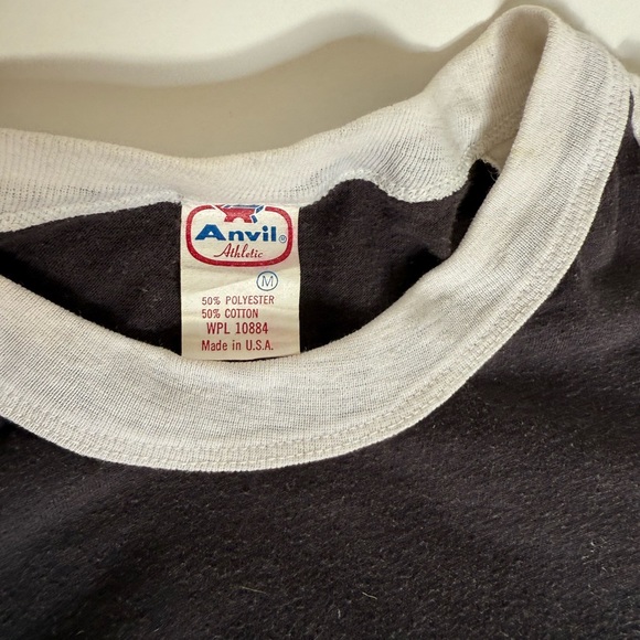 Anvil Black and White Raglan Tee - Picture 3 of 5